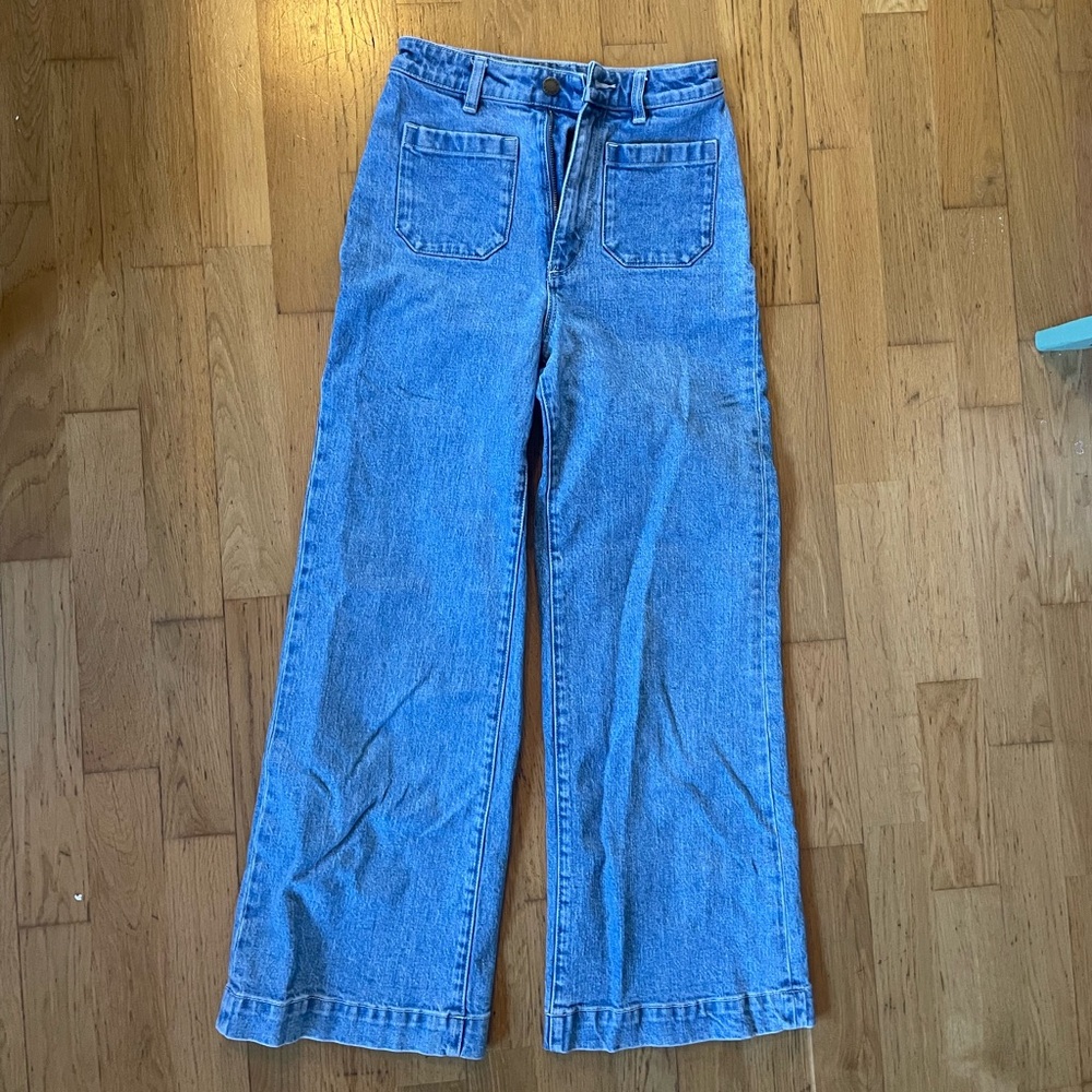 ROLLA'S High-Rise Wide Leg Jeans - Light Blue